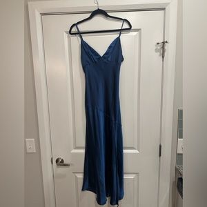 Hello Molly Blue Midi Satin Dress